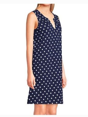 Lands' End Polka Dot Sleeveless Beach Dress
